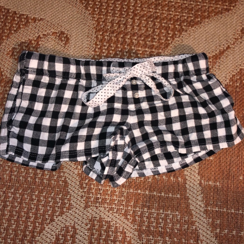 Black and White Plaid PJ Shorts
